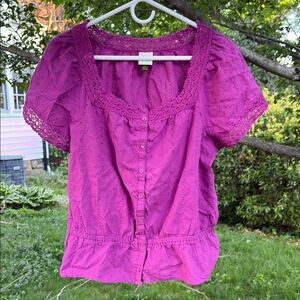 Pretty pink lace, eyelet top PXL
